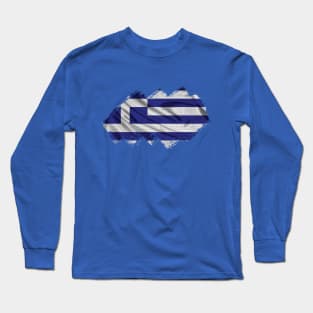 Greek Flag Long Sleeve T-Shirt